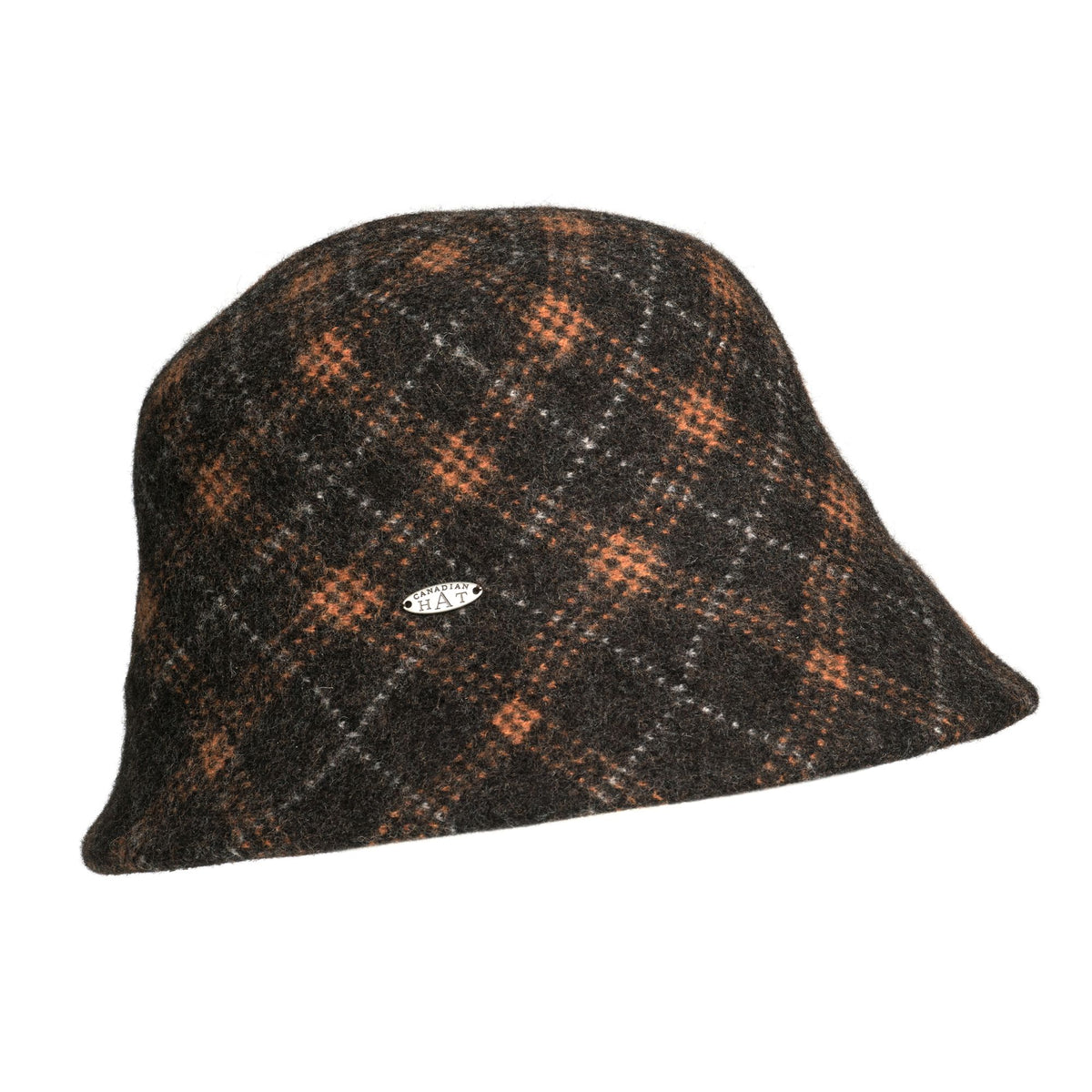 CAMIYAH - JACQUARD PLAID CLOCHE HAT