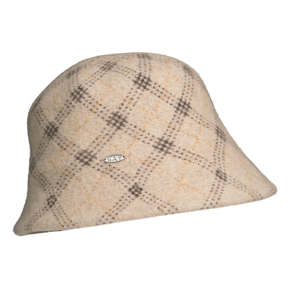 CAMIYAH - JACQUARD PLAID CLOCHE HAT