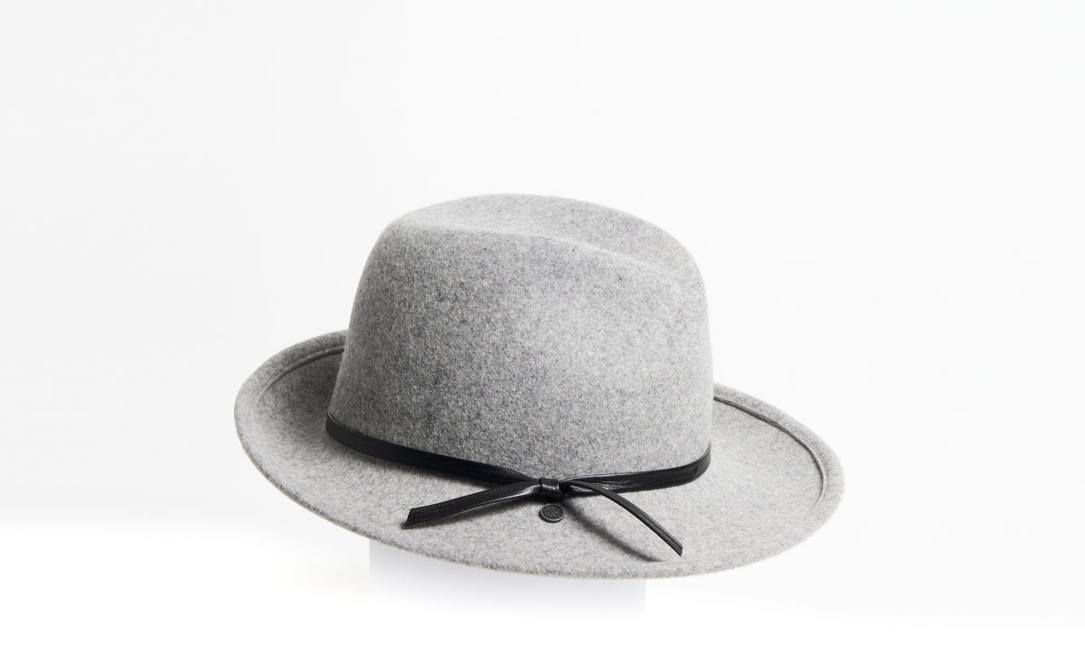 FELSIAN - FELT FEDORA HAT W LEATHER TIE