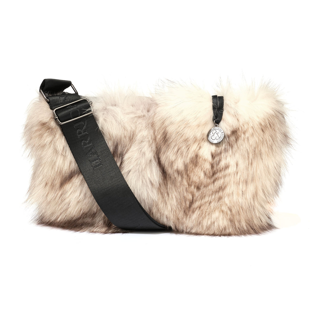 MOON F - LEATHER SATCHEL BAG W UPCYCLED FUR