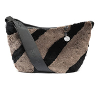 MOON S - LEATHER SATCHEL BAG W SHEARLING