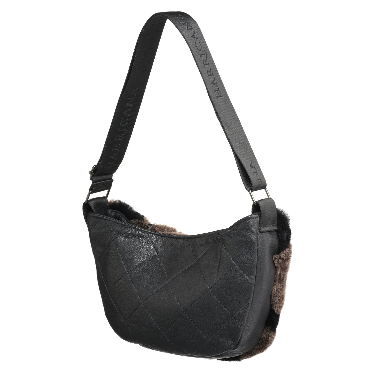 MOON S - LEATHER SATCHEL BAG W SHEARLING