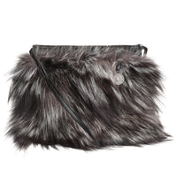 BONNIE F - FLAT CROSSBODY BAG W UPCYCLED FUR