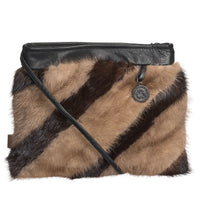 BONNIE F - FLAT CROSSBODY BAG W UPCYCLED FUR
