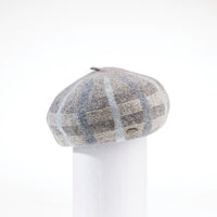 BRIANNA - PLAID BERET HAT GOLF  7900 GREY-BLUE ADJUSTABLE  