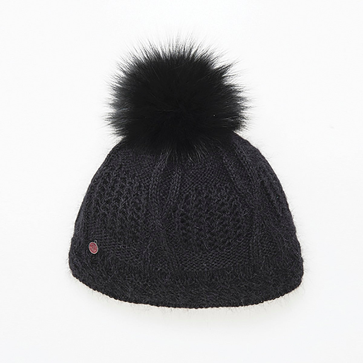 VALE-P - ANGORA BEANIE WITH UPCYCLED FUR POM