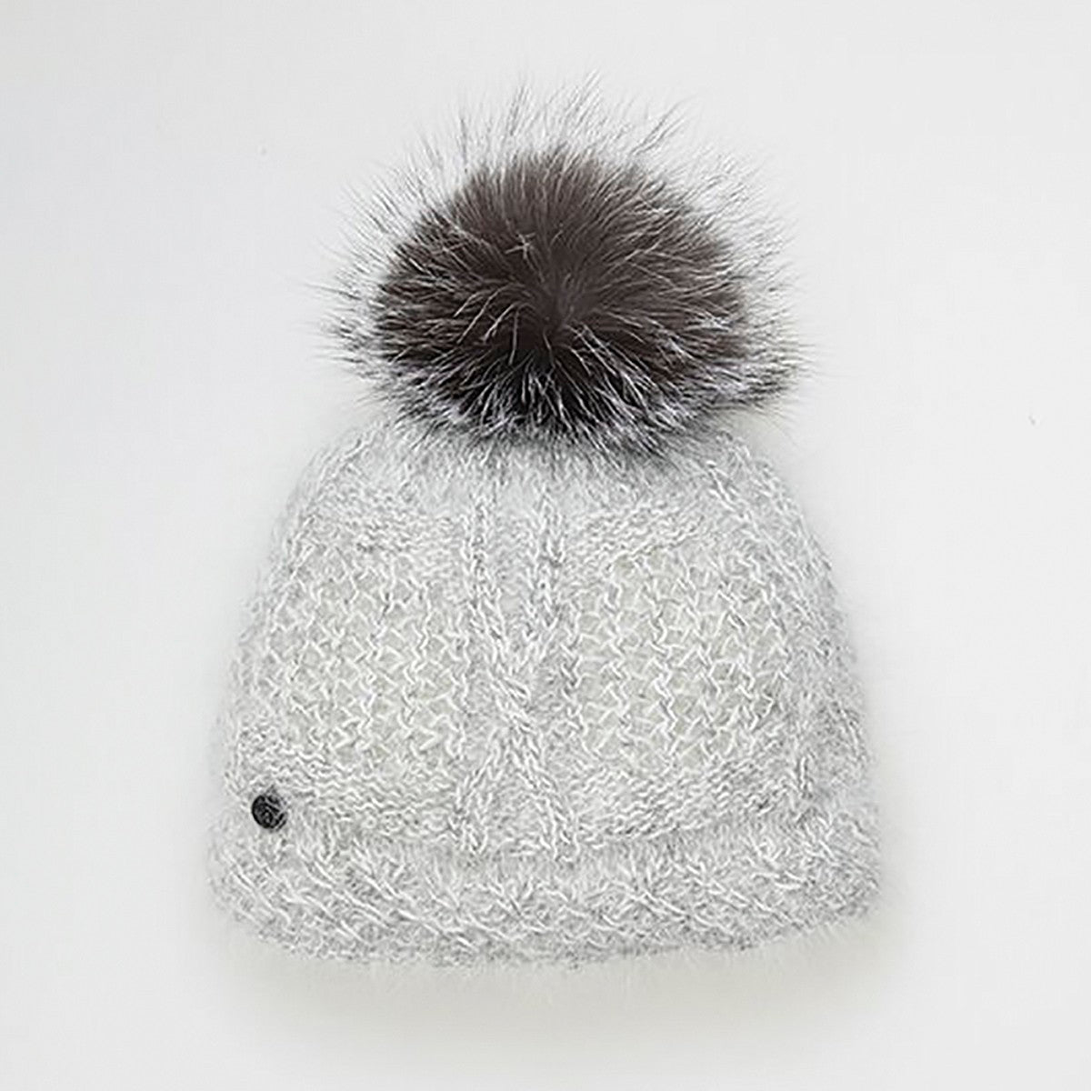 VALE-P - ANGORA BEANIE WITH UPCYCLED FUR POM