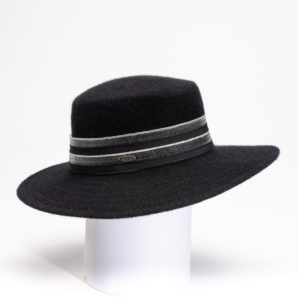 BREEA - LARGE BRIM BOATER HAT WITH RIBBON