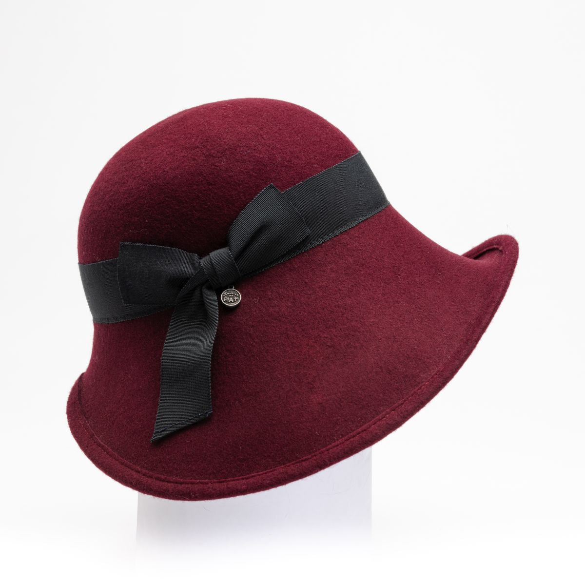 ROSE - LARGE WOOL CLOCHE WITH BOW
