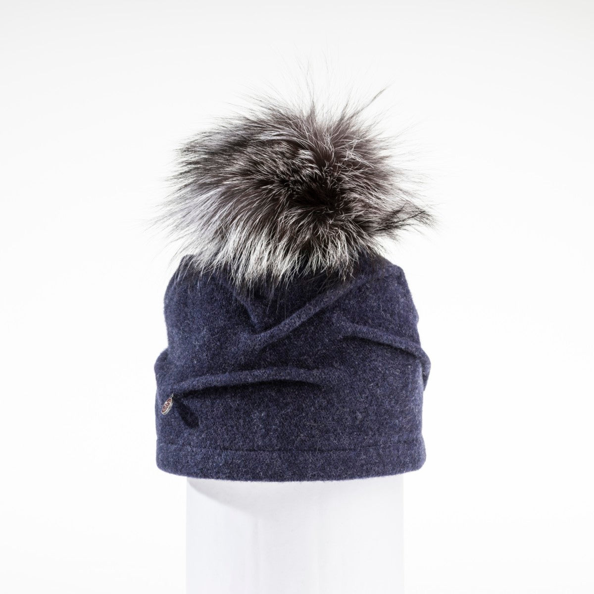 CLARETA - ORMOS PLEATED BEANIE WITH UPCYCLED FUR POM