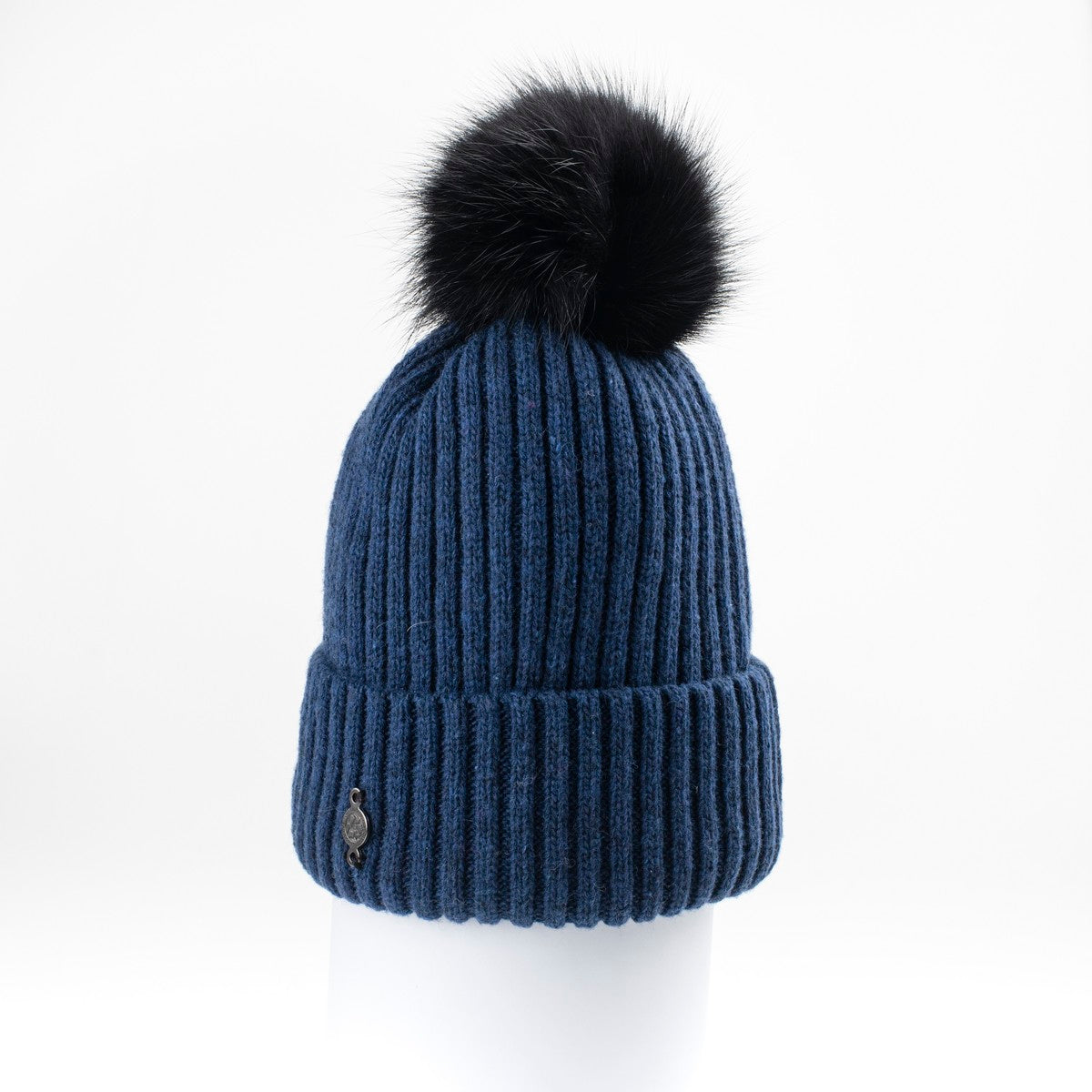 CLASSIC BEANIE WITH UPCYCLED FUR POM GOLF  4500 BLUE ONE SIZE  