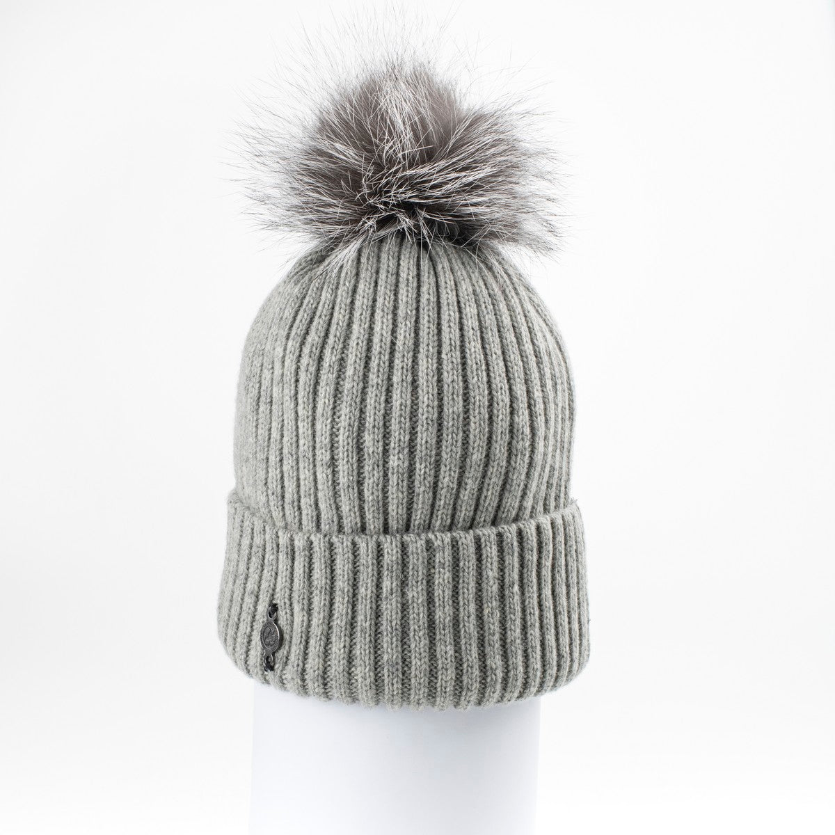 CLASSIC BEANIE WITH UPCYCLED FUR POM GOLF  7900 GREY ONE SIZE  
