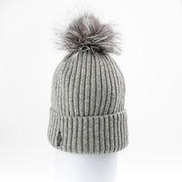 CLASSIC BEANIE WITH UPCYCLED FUR POM GOLF  7900 GREY ONE SIZE  