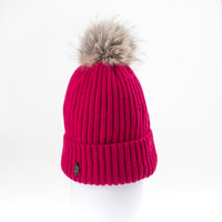 CLASSIC BEANIE WITH UPCYCLED FUR POM GOLF  8700 FUCHSIA ONE SIZE  
