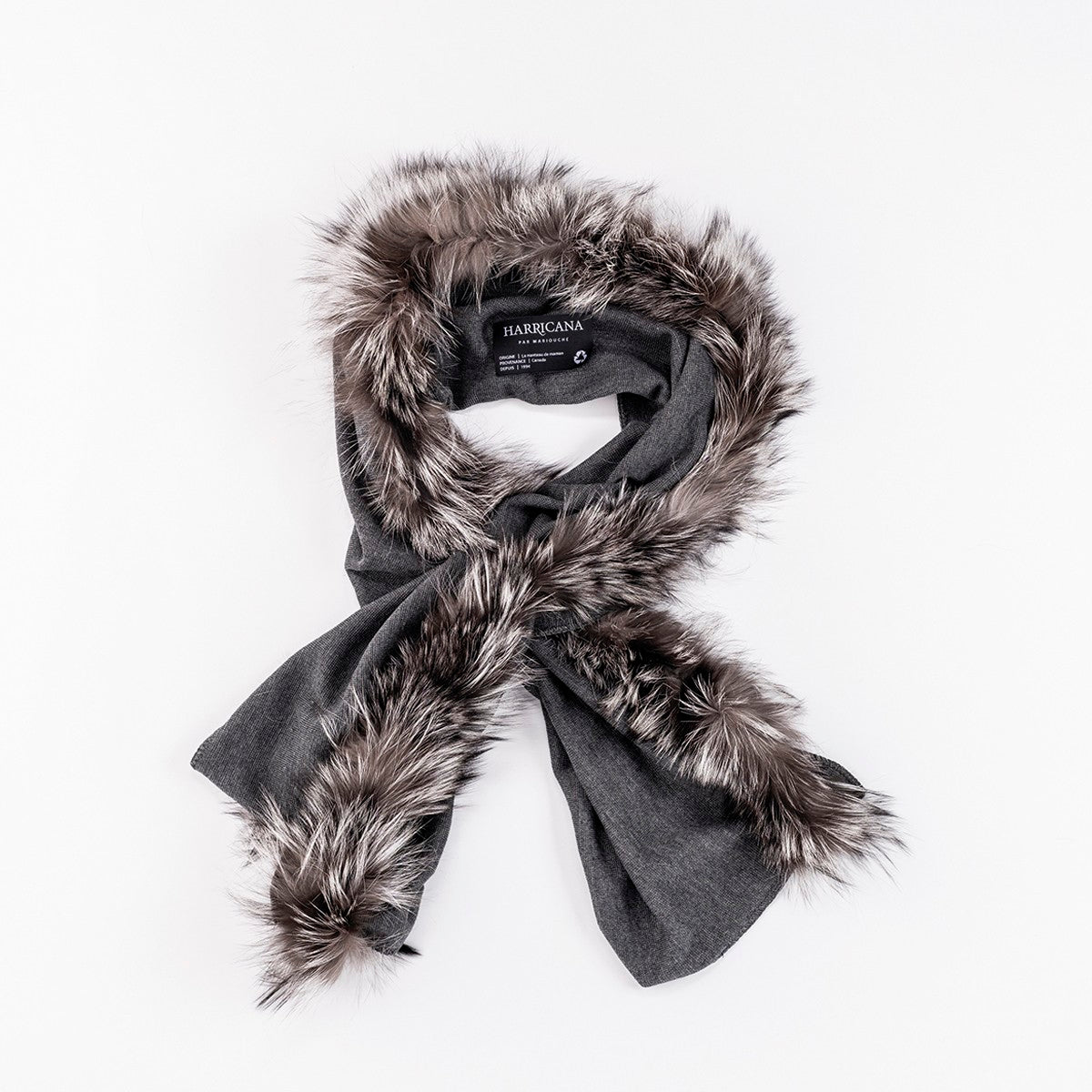 RECYCLED CASHMERE CABLE SCARF GOLF  7900 GREY O/S  